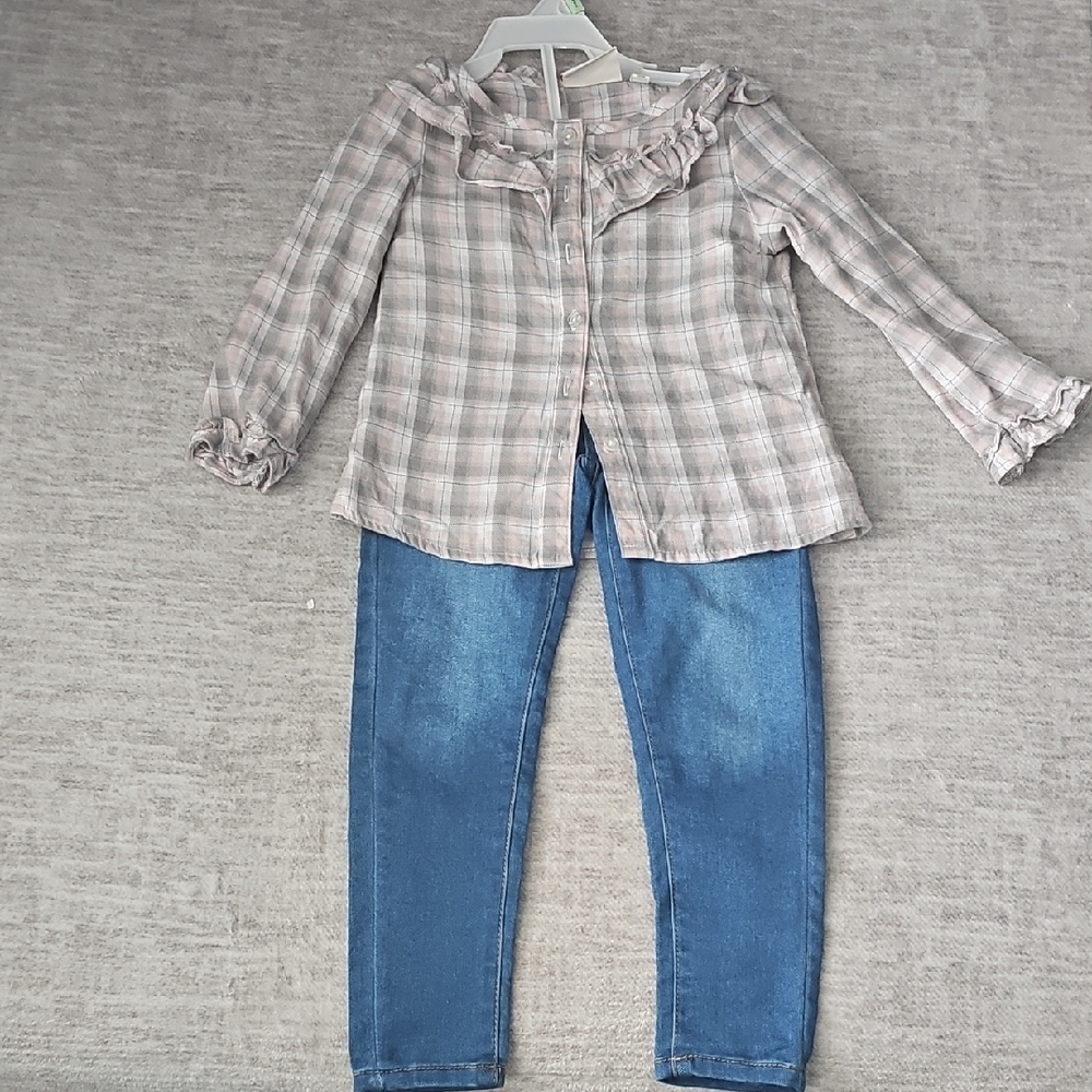 Ag Adriano Goldschmied Kids Light Pink Plaid Shirt